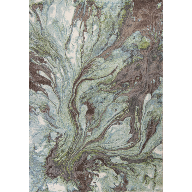 Kaia Seafoam/Brown Area Rug & Reviews AllModern
